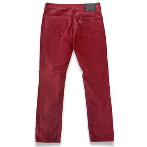 Levi's 511 Slim Corduroy Pants Red Burgundy Size 34x32 GUC Black Label